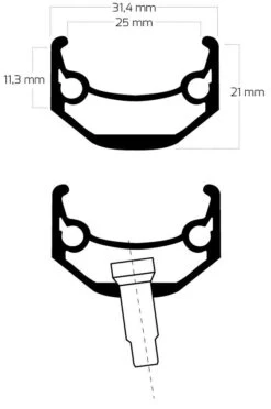 Ryde Andra 40 Disc Schwarz 36 Loch 5 Ryde Andra 40 Disc Schwarz 36 Loch -Fahrradsportgeschäft Felge Ryde Andra 40 Schnittbild