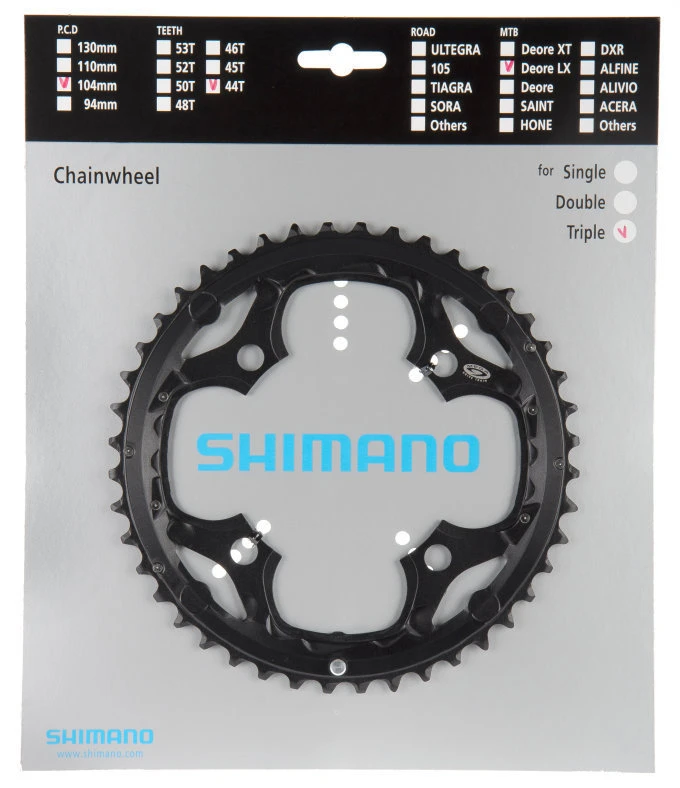 Shimano SLX Ab 2009 4-Arm 9-fach 44 Zähne AA-Type Alu Schwarz Y-1KF98060 *** 3 Shimano SLX Ab 2009 4-Arm 9-fach 44 Zähne AA-Type Alu Schwarz Y-1KF98060 ***