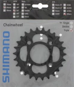 Shimano T-521 Ab 2011 4-Arm 10-fach 26 Zähne AL-Type Stahl Schwarz Y-1ME98030