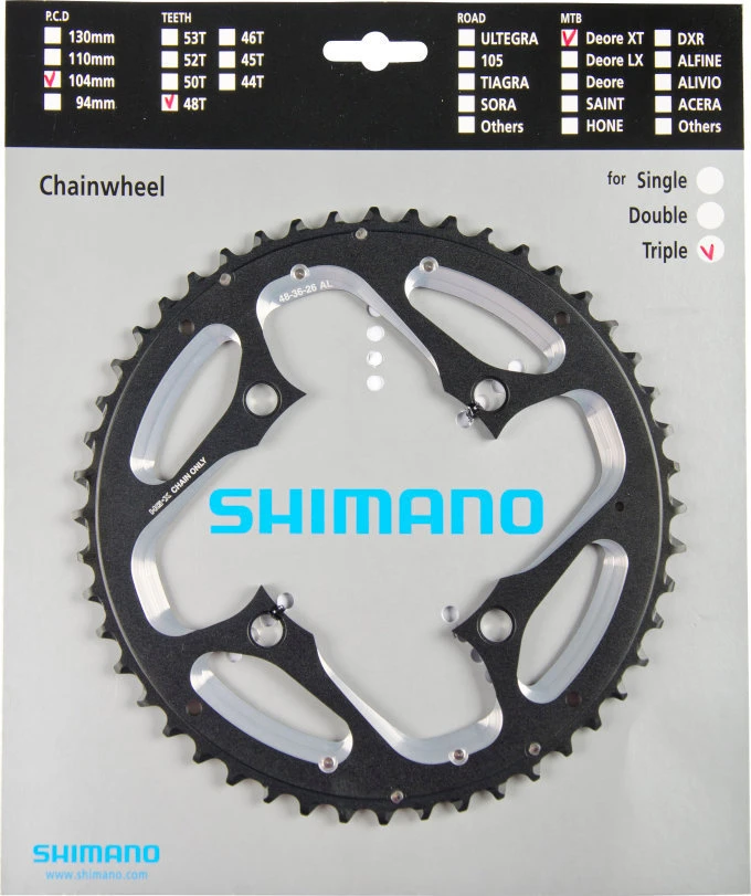 Shimano XT Ab 2012 4-Arm 10-fach 48 Zähne AL-Type Alu Schwarz Für Ketttenschutzring Y-1MP98060 *** 3 Shimano XT Ab 2012 4-Arm 10-fach 48 Zähne AL-Type Alu Schwarz Für Ketttenschutzring Y-1MP98060 ***
